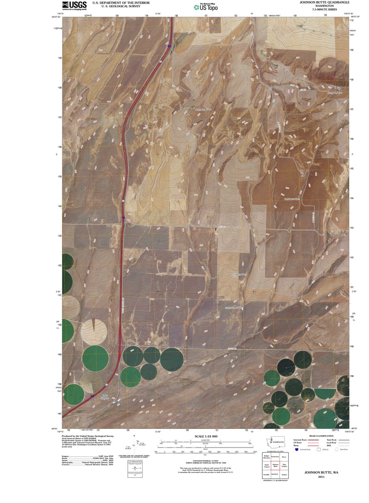 2011 Johnson Butte, WA - Washington - USGS Topographic Map