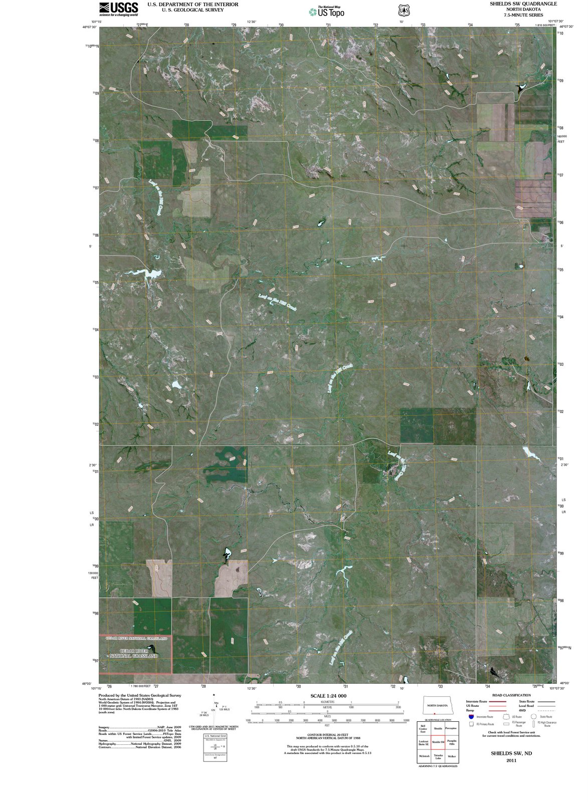 2011 Shields, ND - North Dakota - USGS Topographic Map