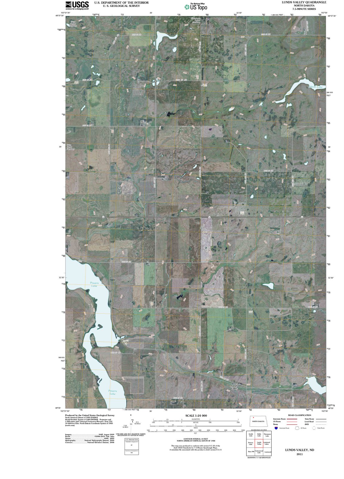 2011 Lunds Valley, ND - North Dakota - USGS Topographic Map
