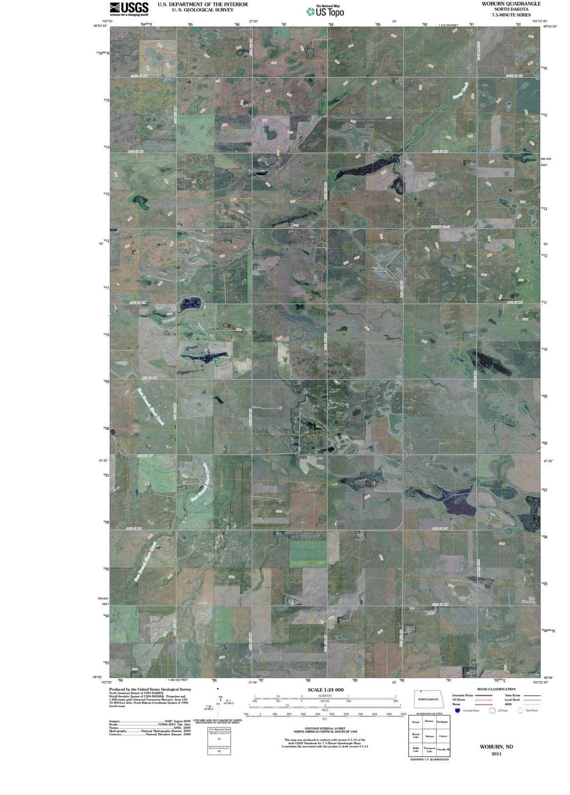 2011 Woburn, ND - North Dakota - USGS Topographic Map