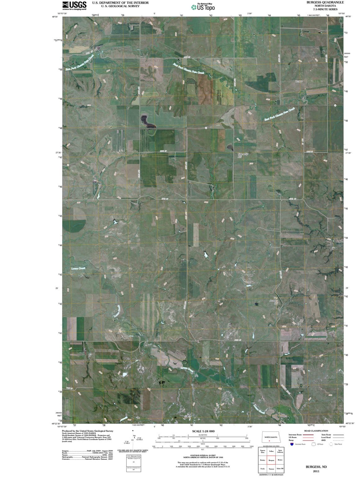 2011 Burgess, ND - North Dakota - USGS Topographic Map