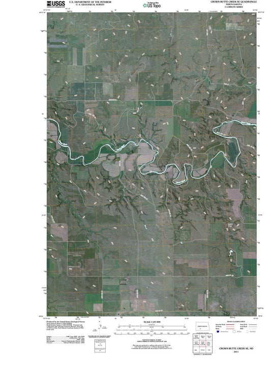 2011 Crown Butte Creek, ND - North Dakota - USGS Topographic Map v2