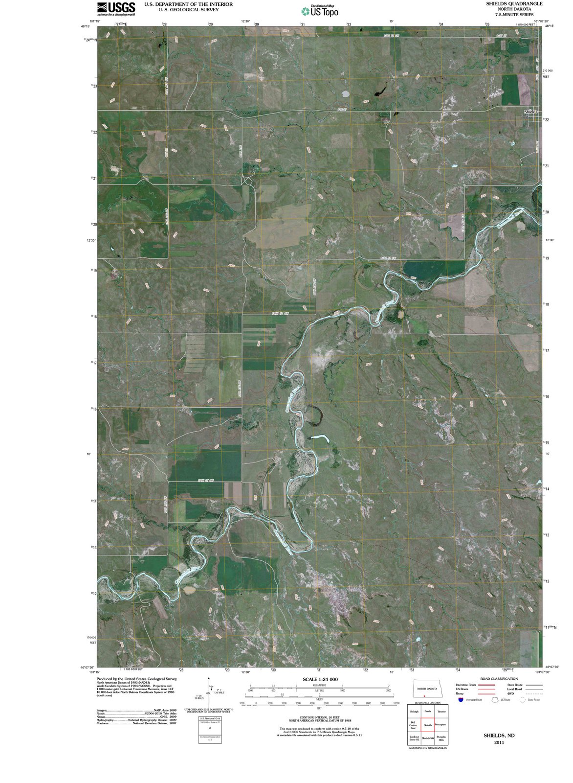 2011 Shields, ND - North Dakota - USGS Topographic Map v2