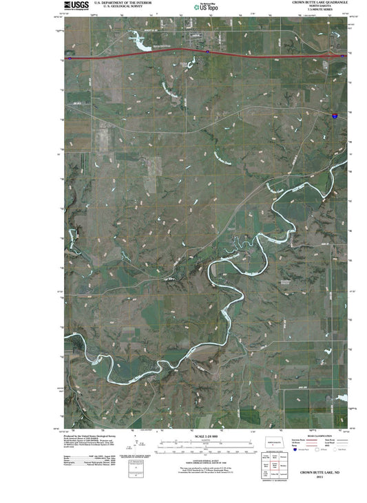 2011 Crown Butte Lake, ND - North Dakota - USGS Topographic Map