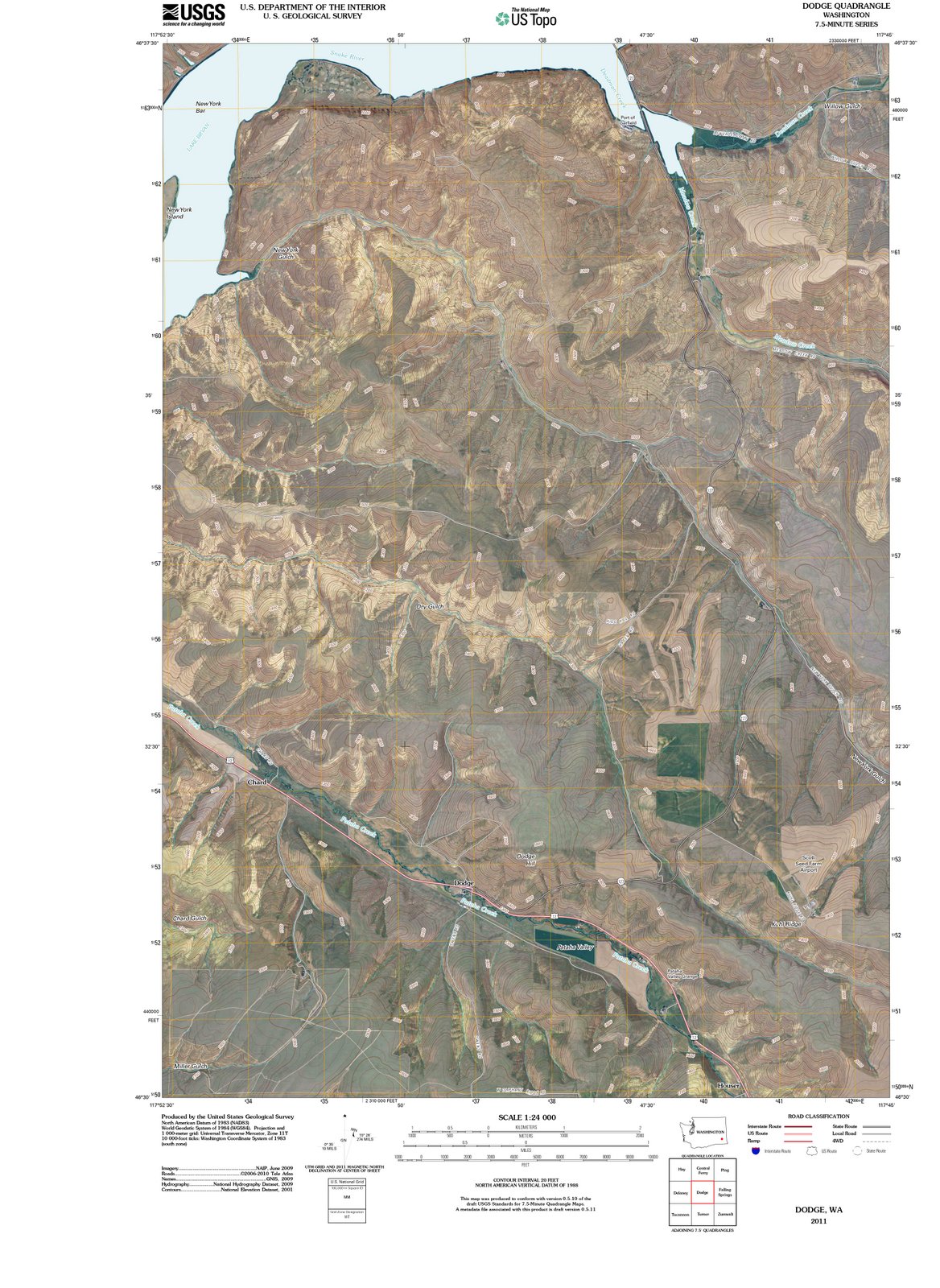 2011 Dodge, WA - Washington - USGS Topographic Map