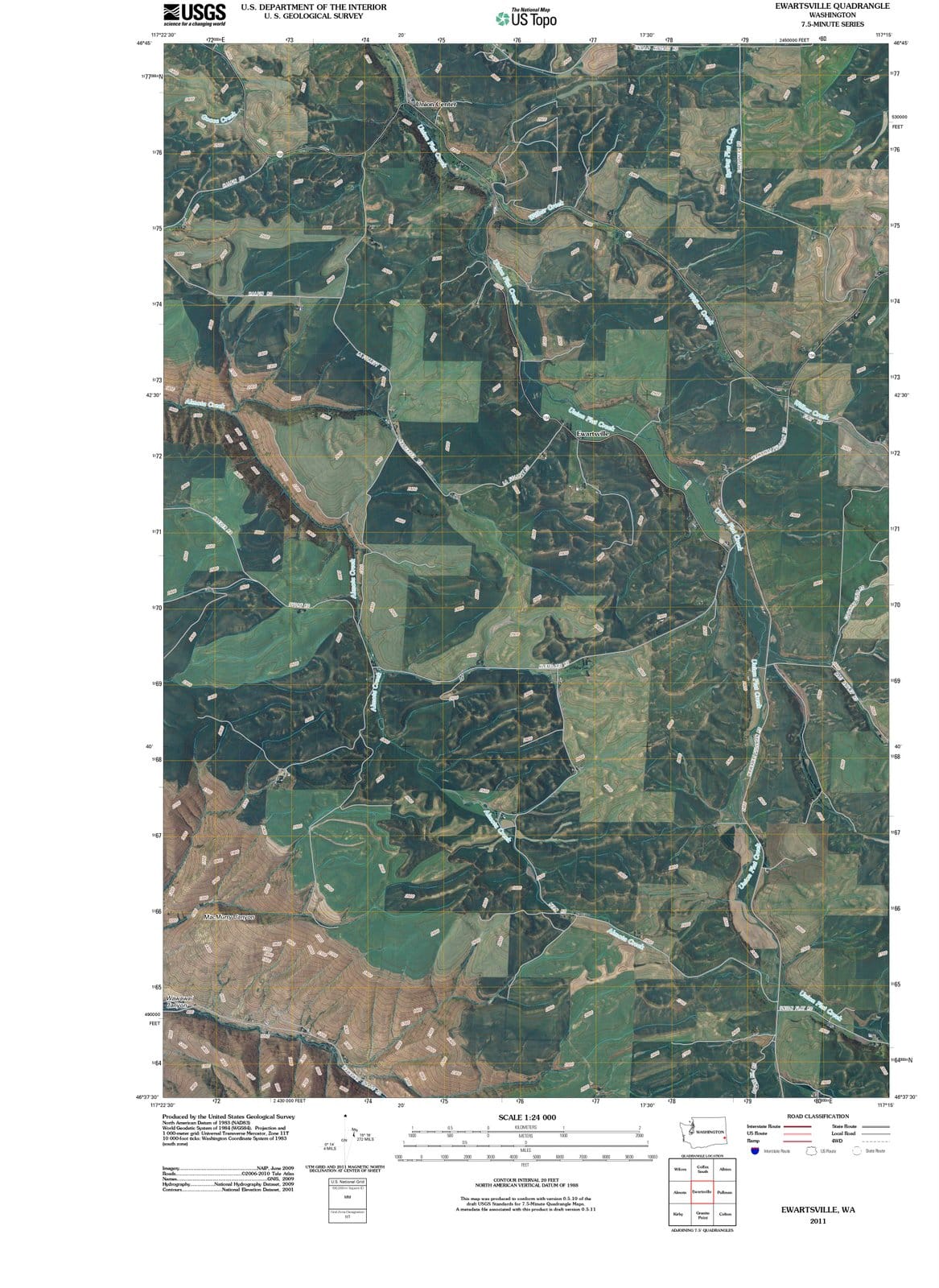 2011 Ewartsville, WA - Washington - USGS Topographic Map