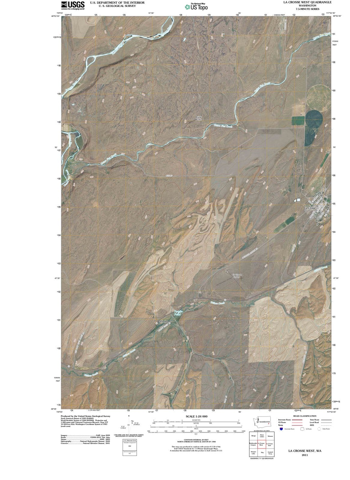 2011 La Crosse West, WA - Washington - USGS Topographic Map