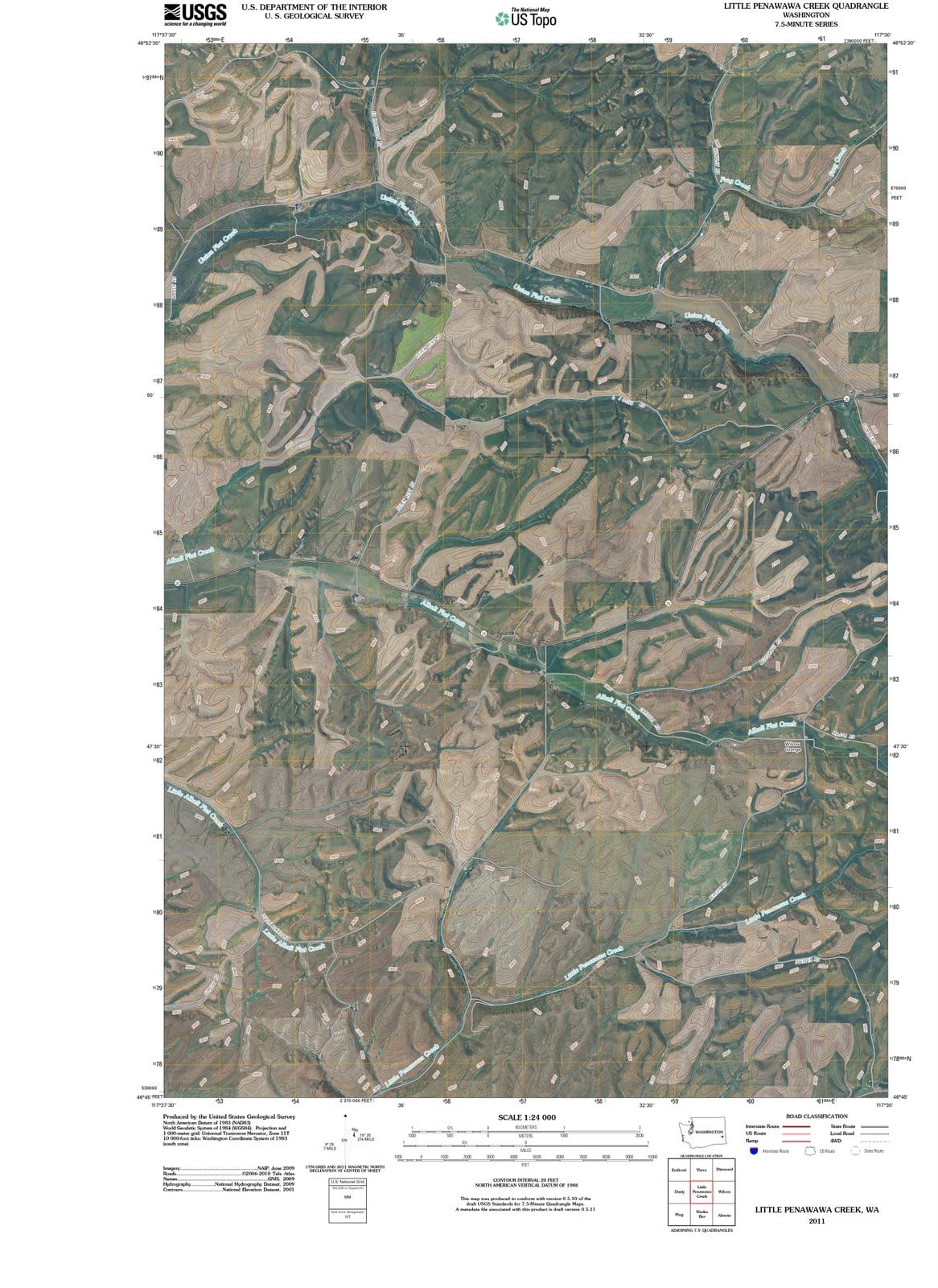2011 Little Penawawa Creek, WA - Washington - USGS Topographic Map