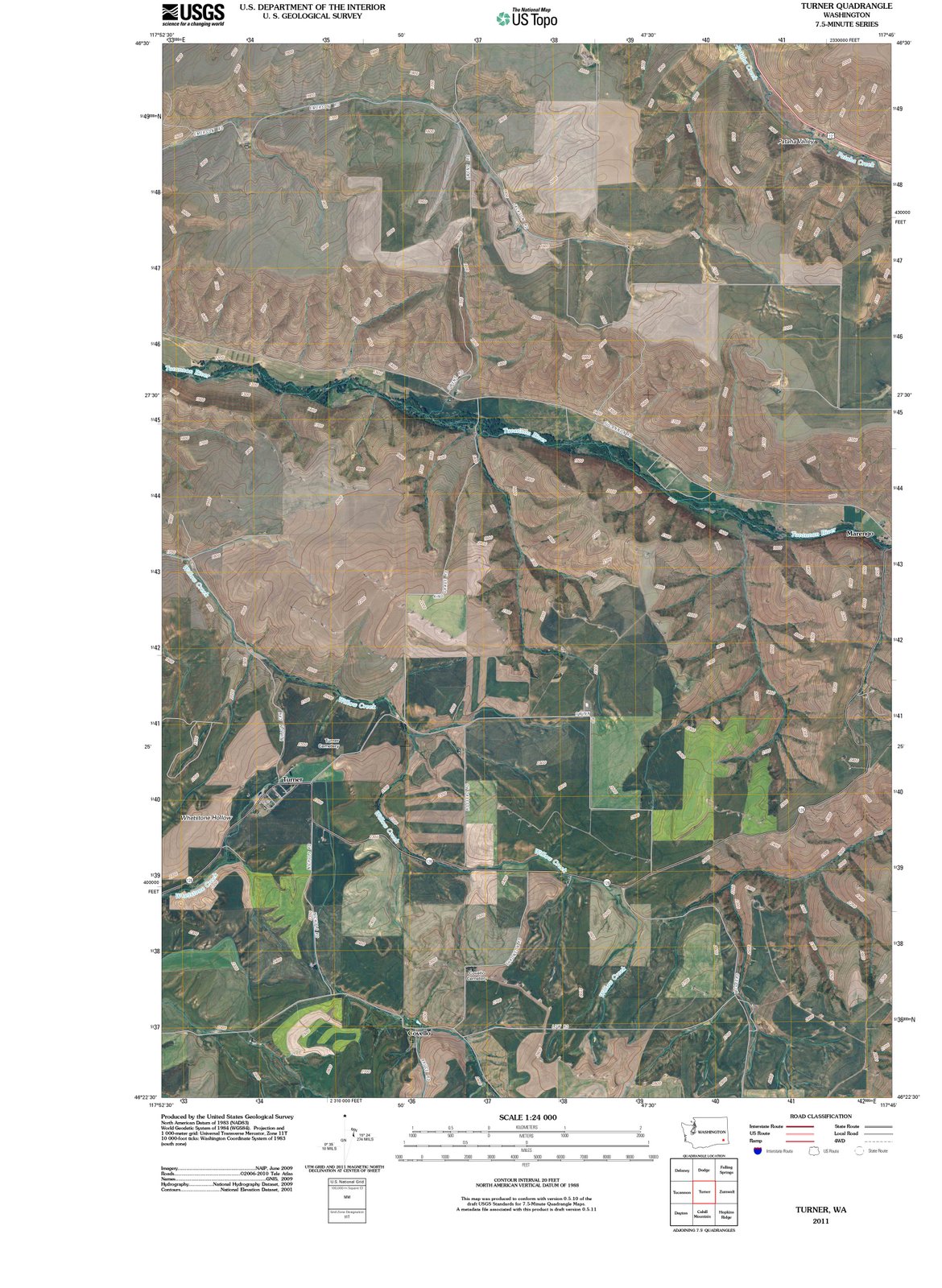2011 Turner, WA - Washington - USGS Topographic Map