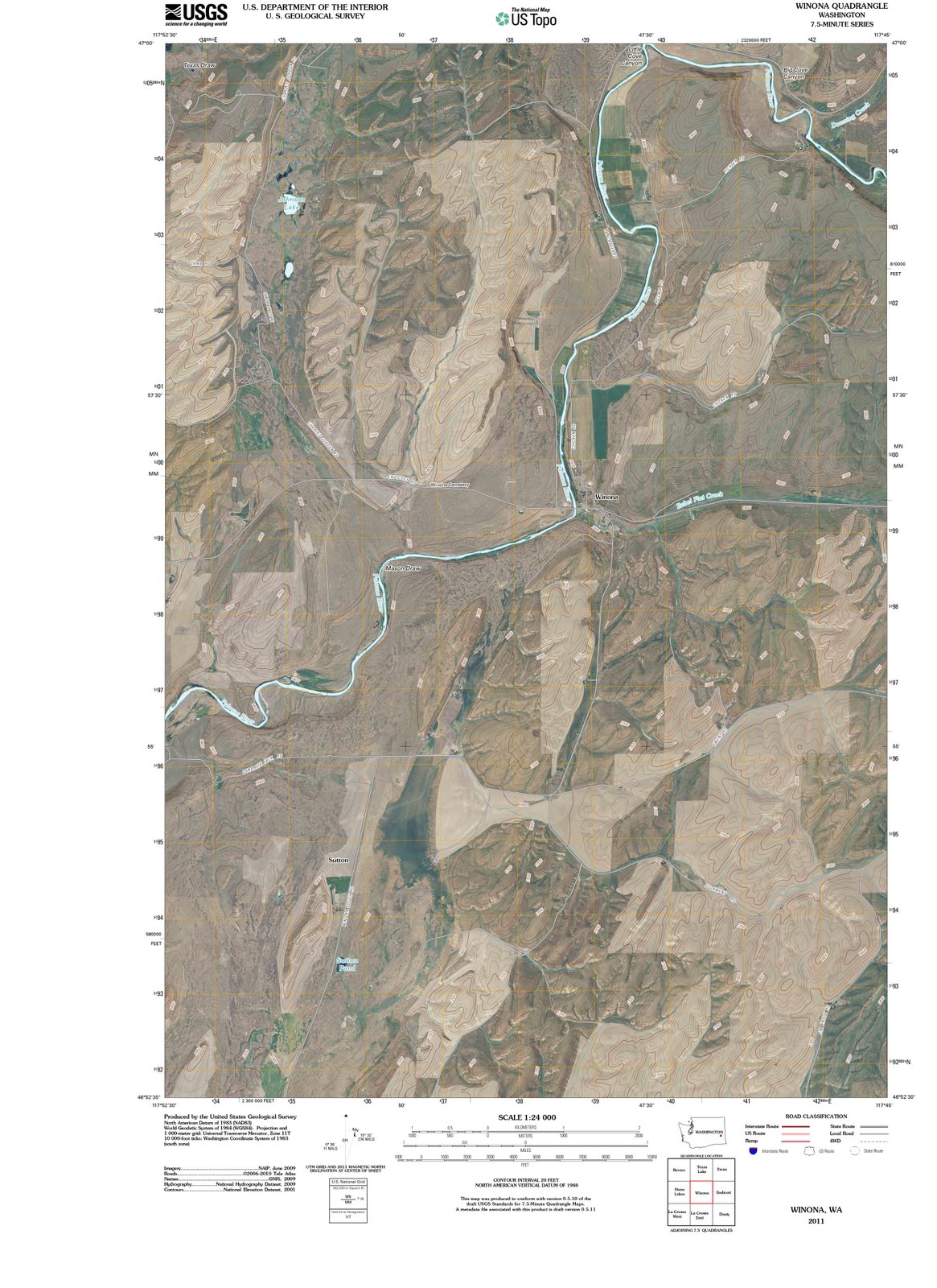 2011 Winona, WA - Washington - USGS Topographic Map