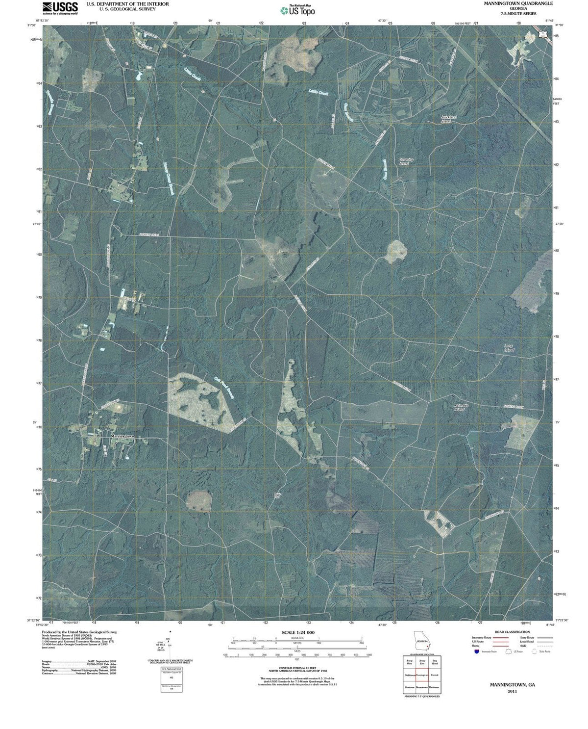 2011 Manningtown, GA - Georgia - USGS Topographic Map