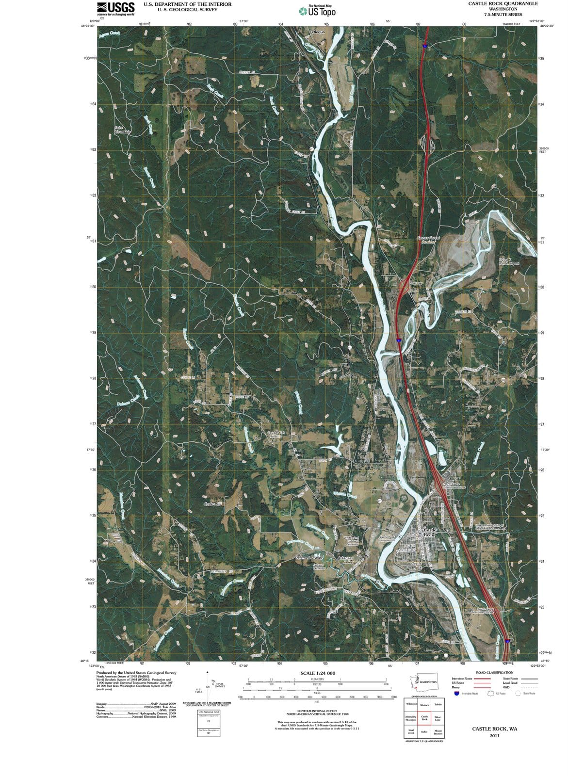 2011 Castle Rock, WA - Washington - USGS Topographic Map
