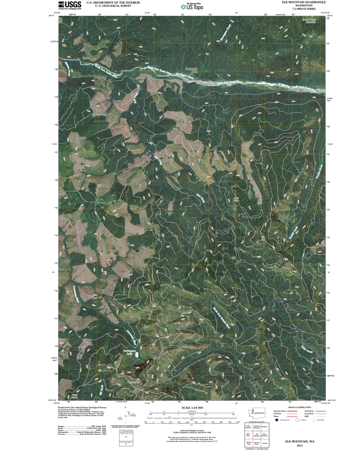 2011 Elk Mountain, WA - Washington - USGS Topographic Map