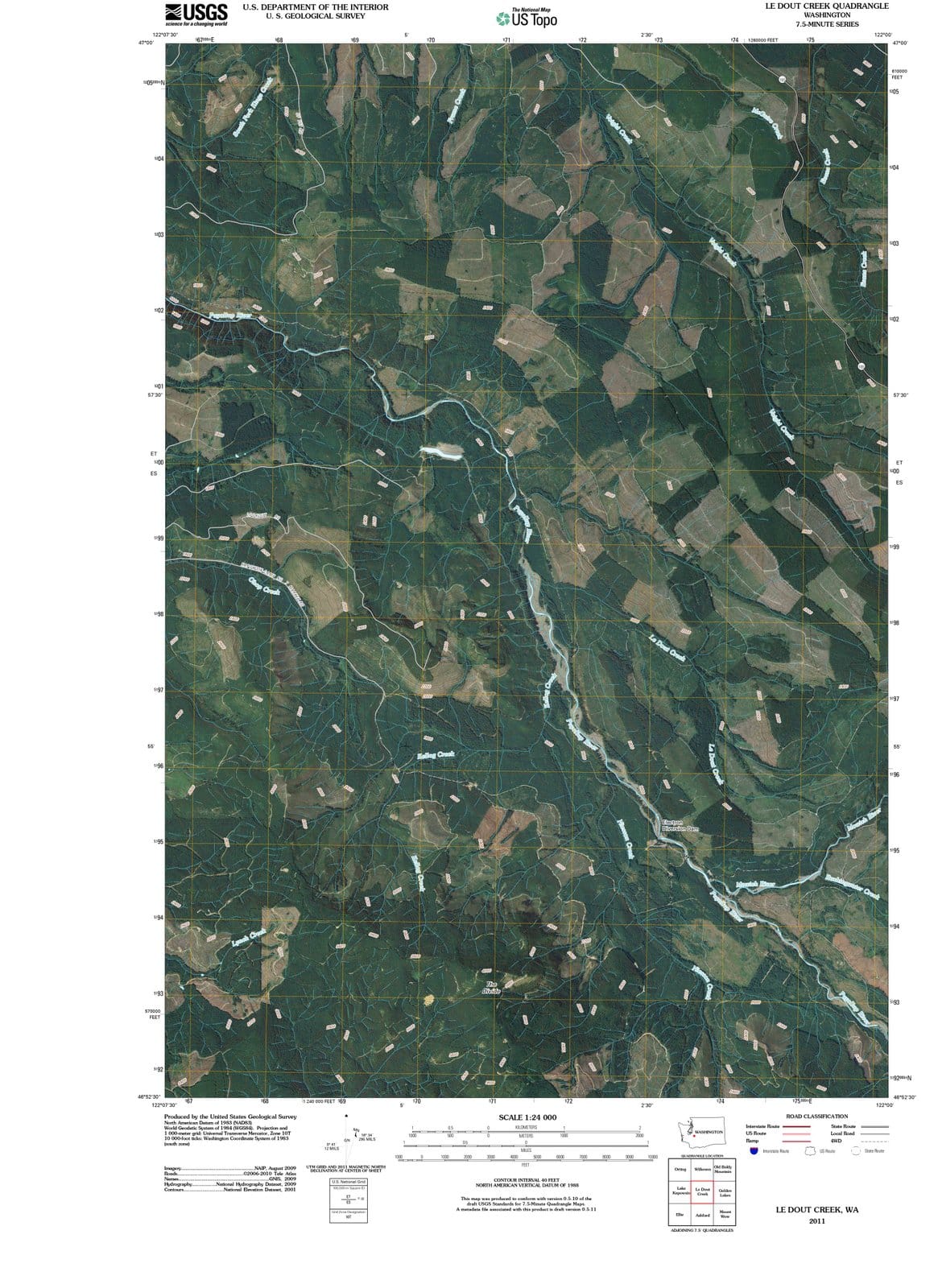 2011 Le Dout Creek, WA - Washington - USGS Topographic Map