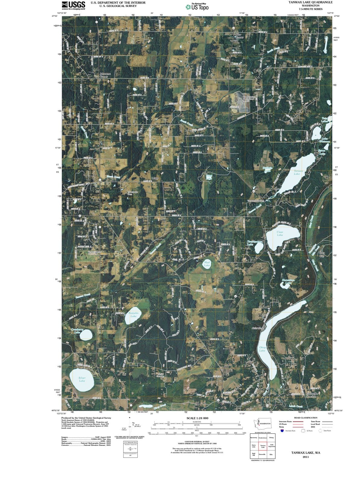 2011 Tanwax Lake, WA - Washington - USGS Topographic Map