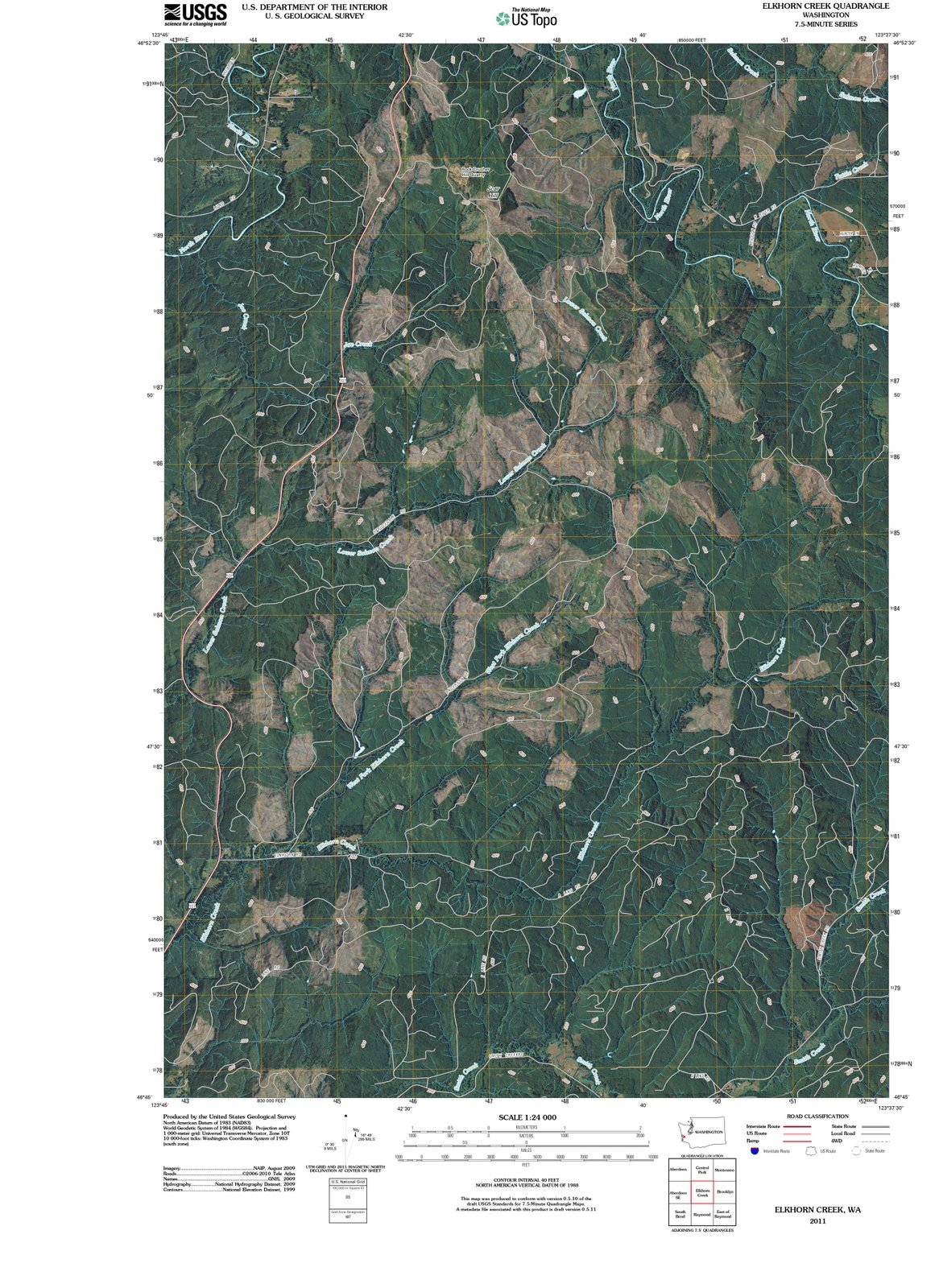 2011 Elkhorn Creek, WA - Washington - USGS Topographic Map