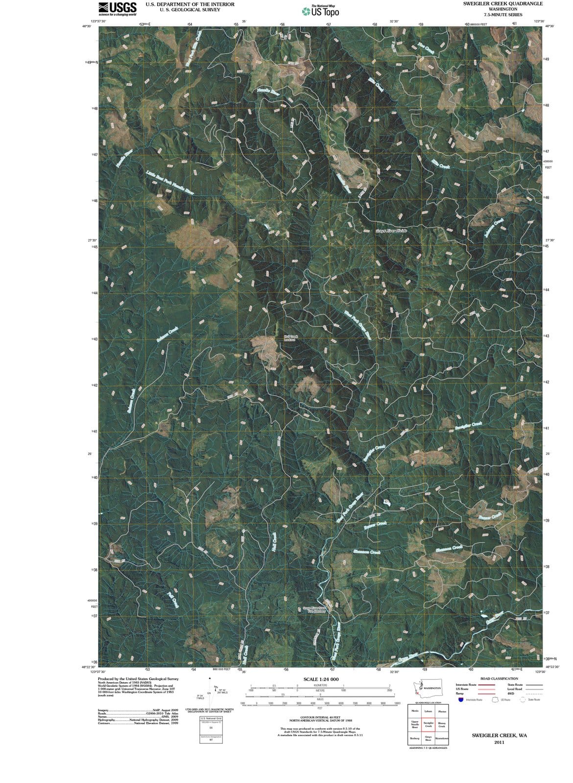 2011 Sweigiler Creek, WA - Washington - USGS Topographic Map