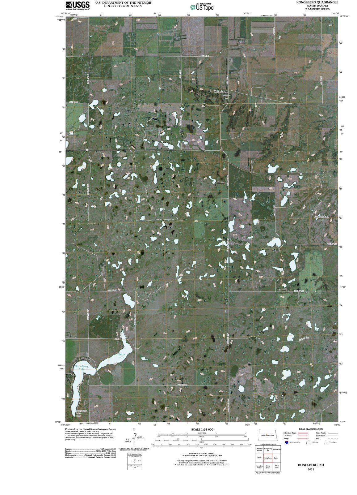 2011 Kongsberg, ND - North Dakota - USGS Topographic Map