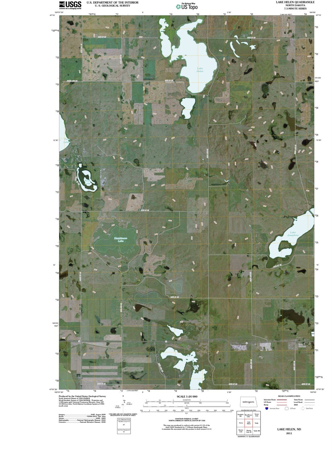 2011 Lake Helen, ND - North Dakota - USGS Topographic Map