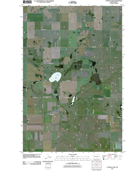 2011 Canfield Lake, ND - North Dakota - USGS Topographic Map