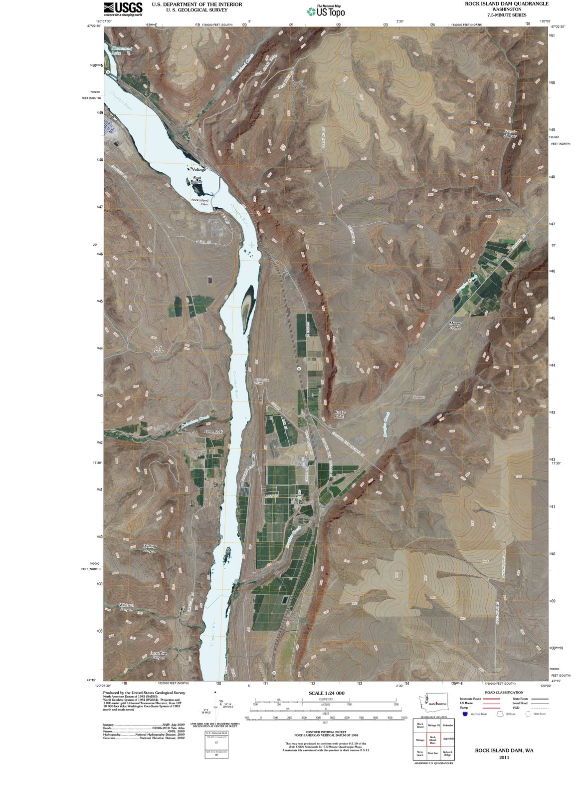 2011 Rock Islandam, WA - Washington - USGS Topographic Map