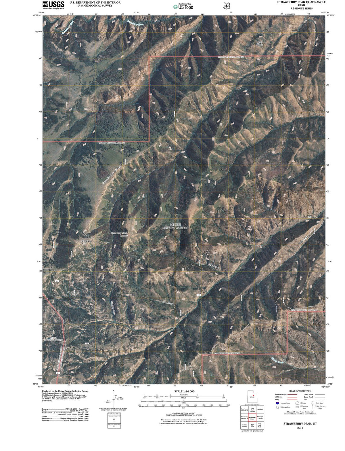 2011 Strawberry Peak, UT - Utah - USGS Topographic Map