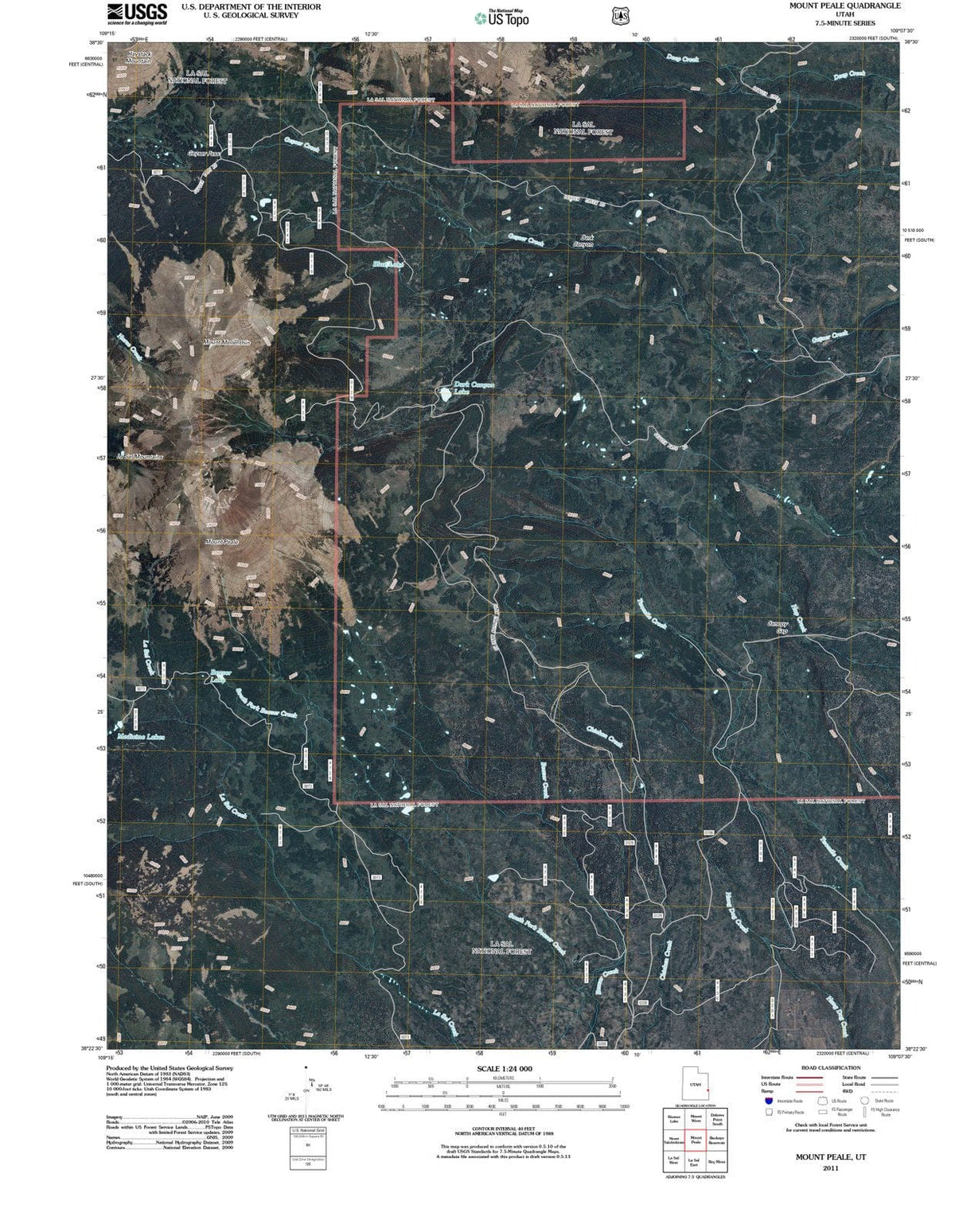 2011 Mount Peale, UT - Utah - USGS Topographic Map