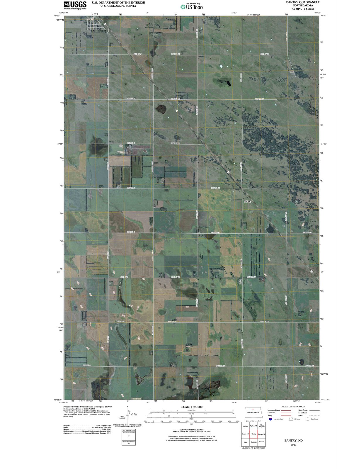2011 Bantry, ND - North Dakota - USGS Topographic Map