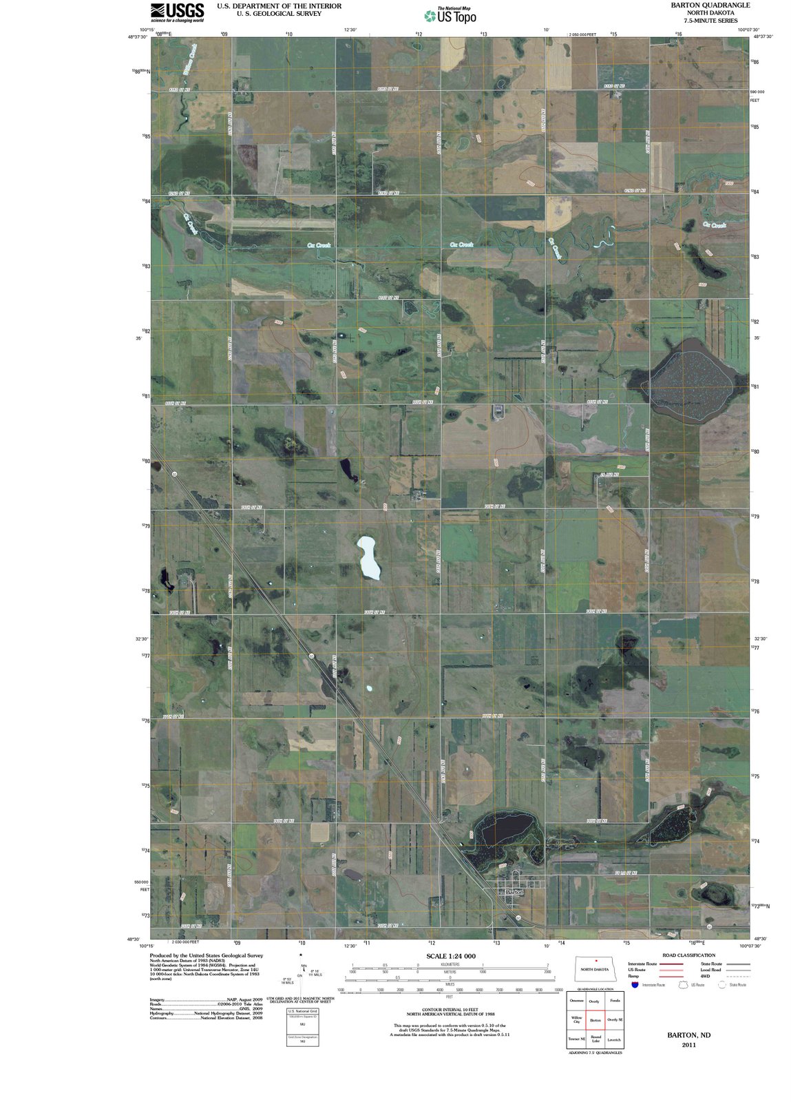 2011 Barton, ND - North Dakota - USGS Topographic Map