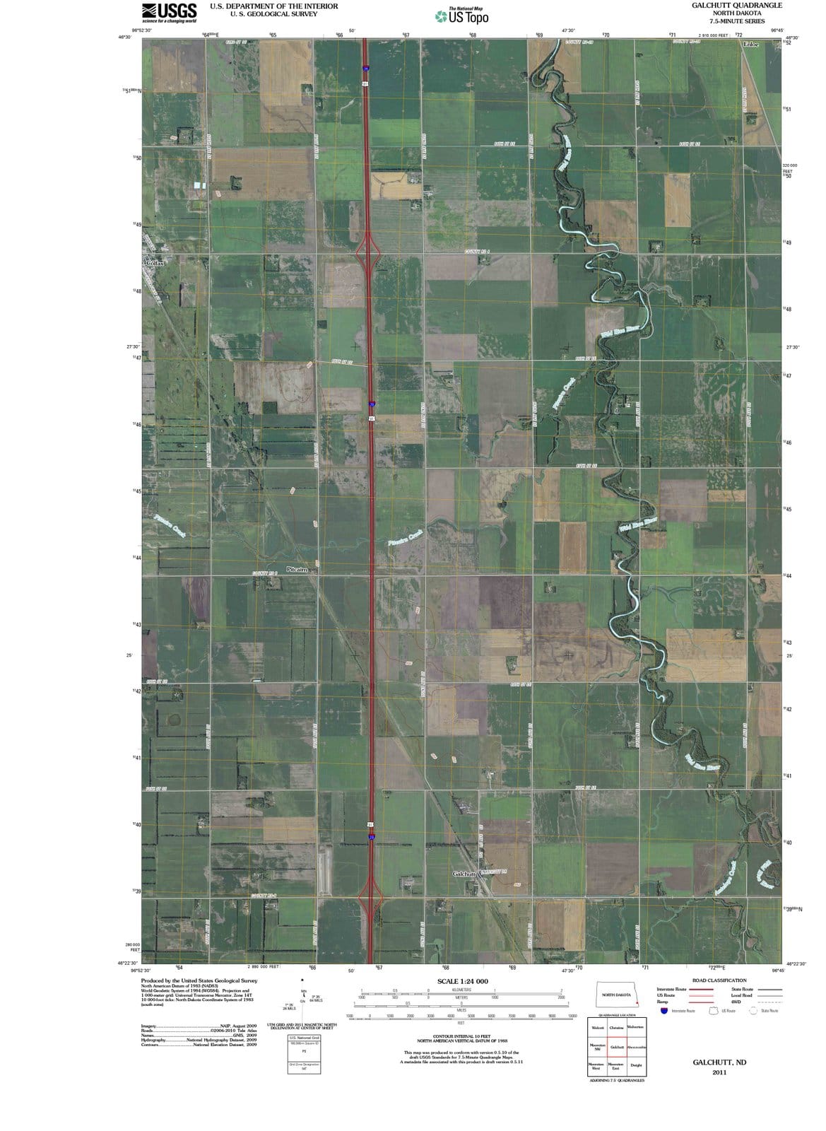 2011 Galchutt, ND - North Dakota - USGS Topographic Map