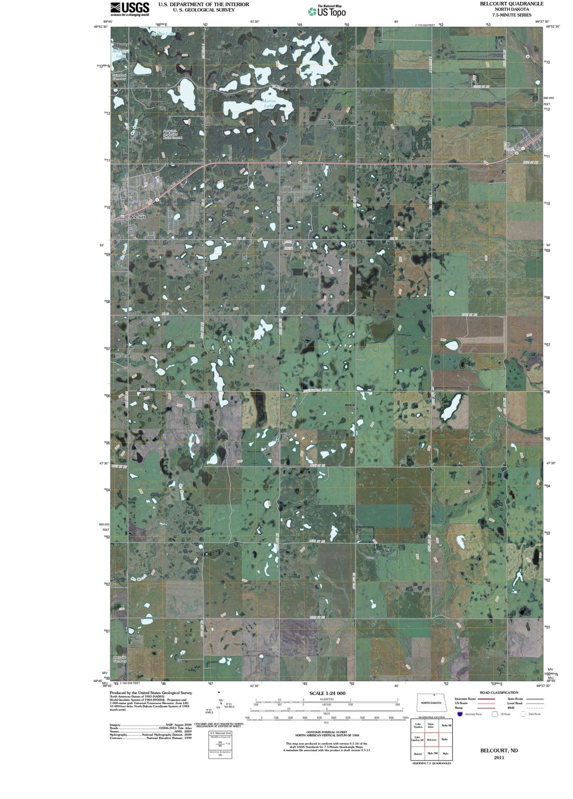2011 Belcourt, ND - North Dakota - USGS Topographic Map