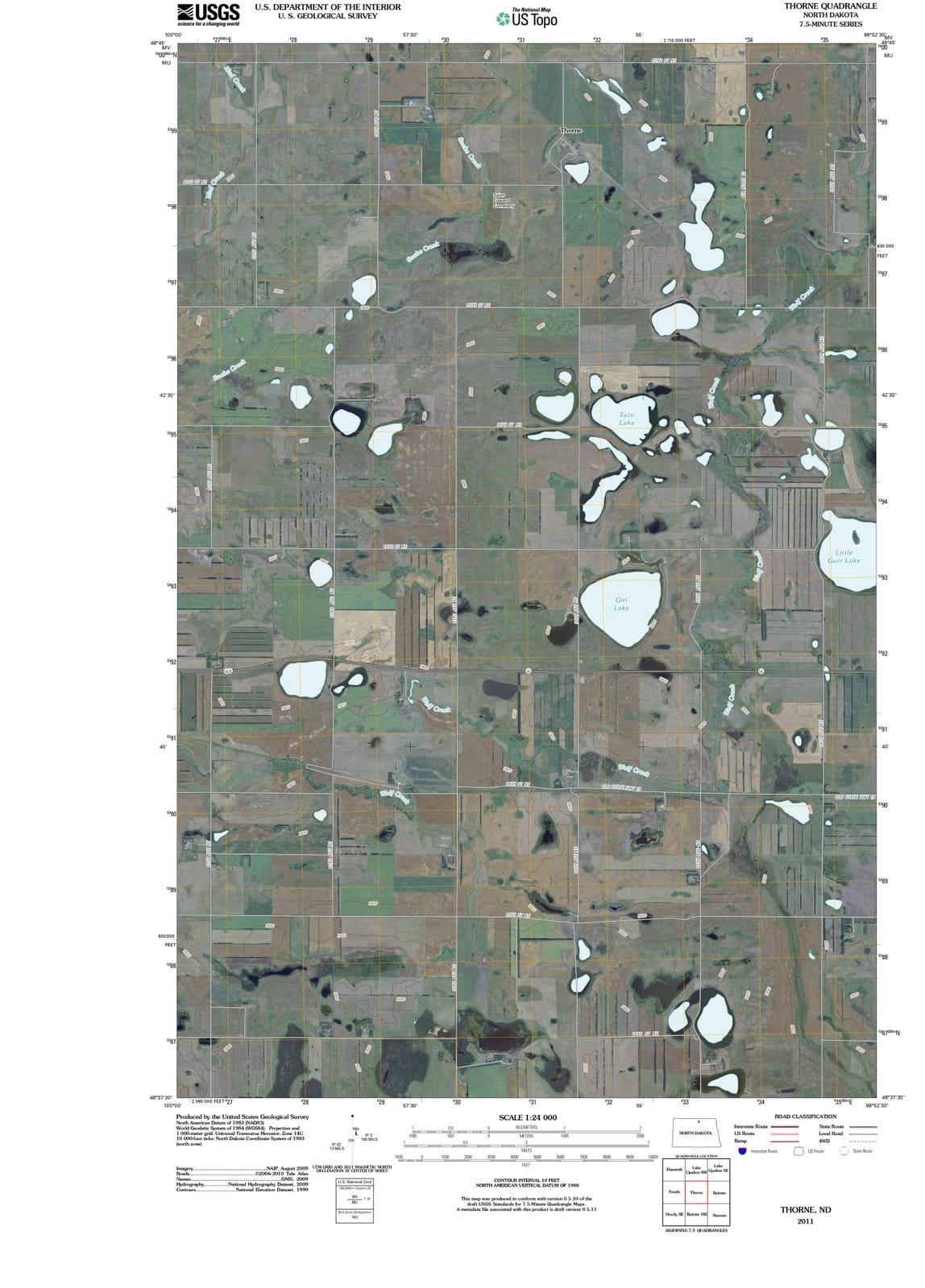 2011 Thorne, ND - North Dakota - USGS Topographic Map