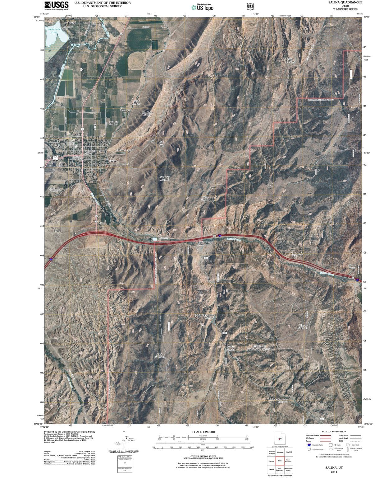 2011 Salina, UT - Utah - USGS Topographic Map