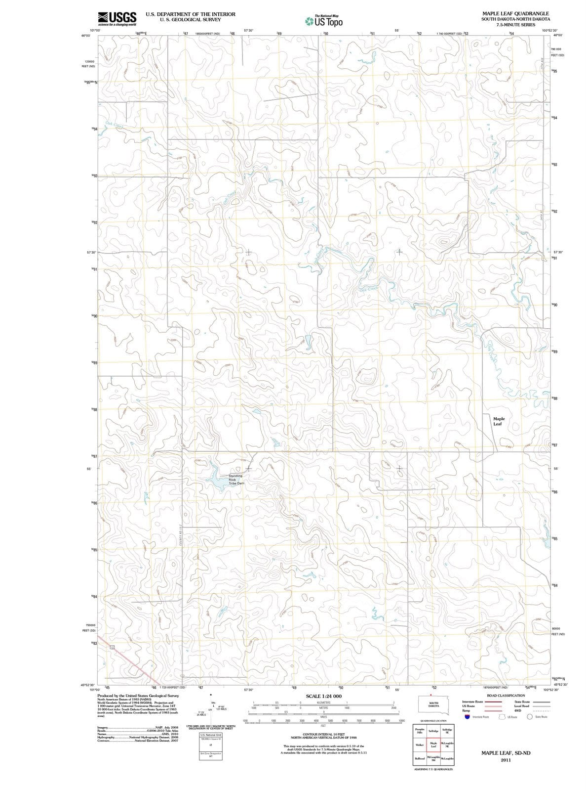 2011 Maple Leaf, SD - South Dakota - USGS Topographic Map