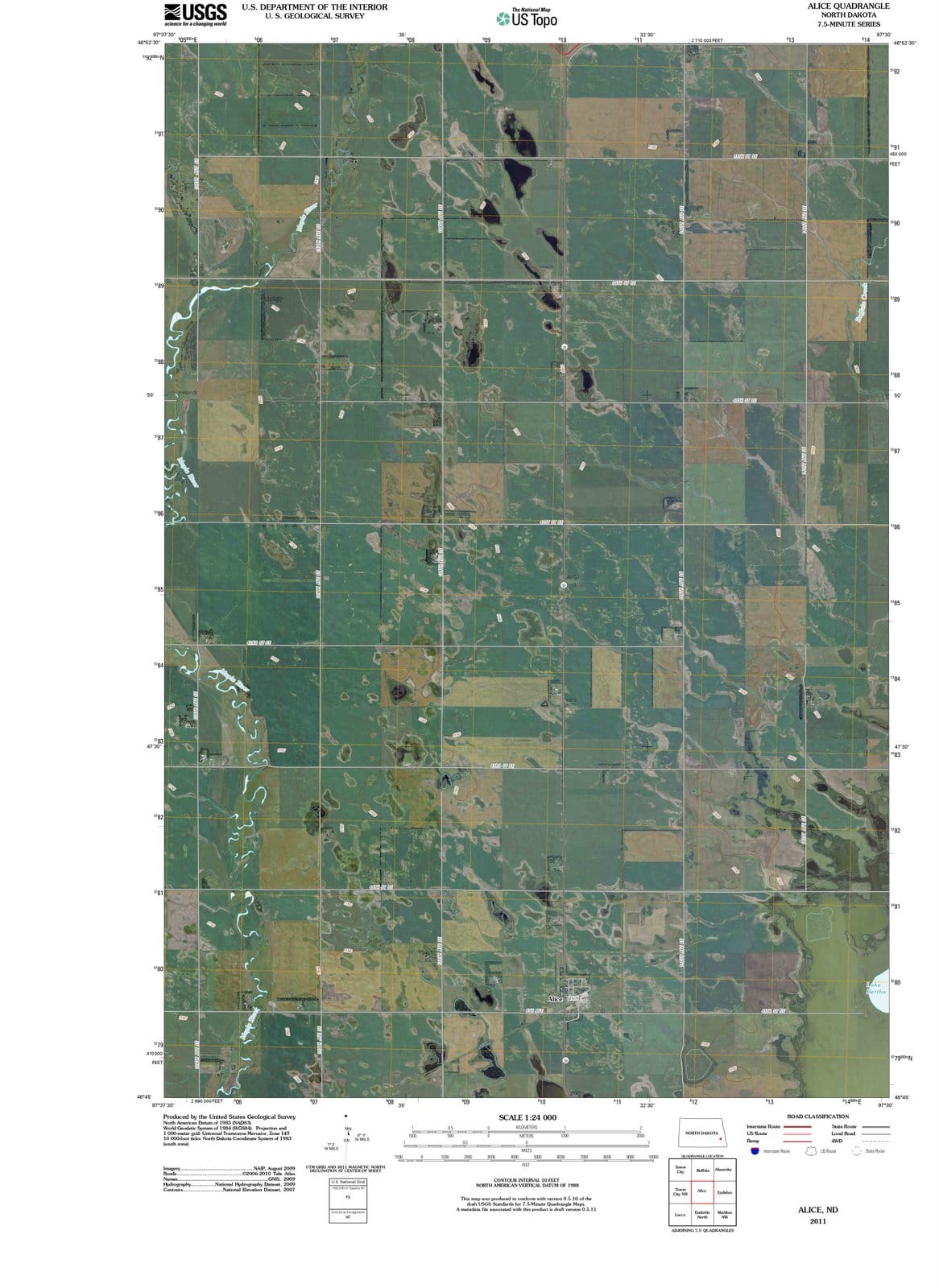 2011 Alice, ND - North Dakota - USGS Topographic Map