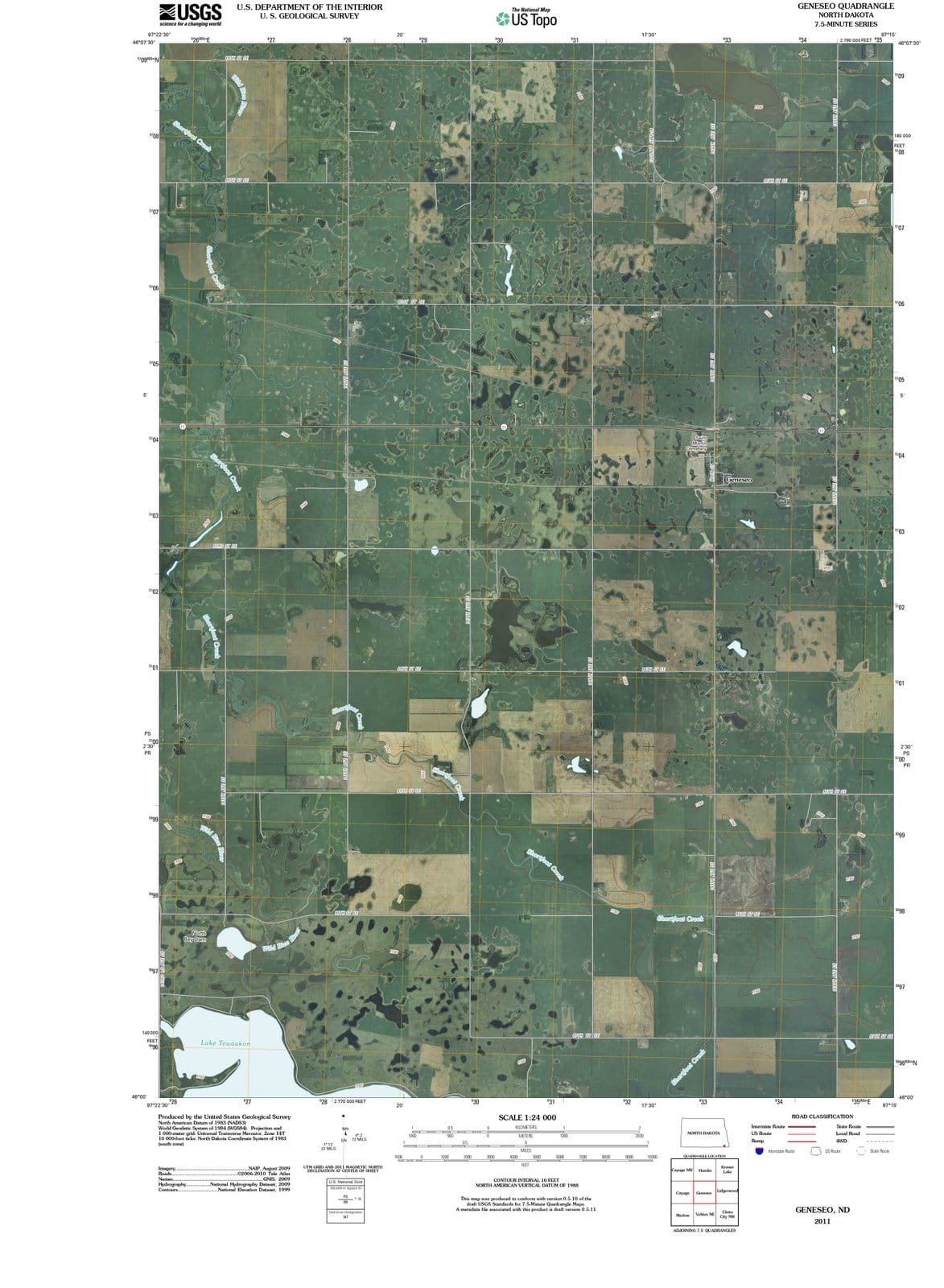 2011 Geneseo, ND - North Dakota - USGS Topographic Map