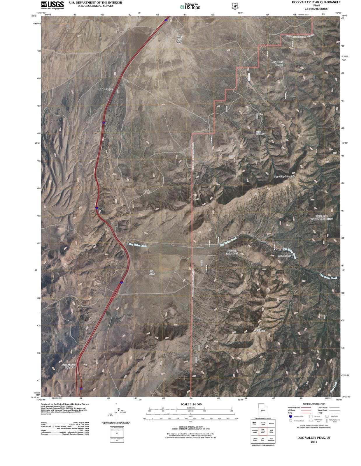 2011 Dog Valley Peak, UT - Utah - USGS Topographic Map