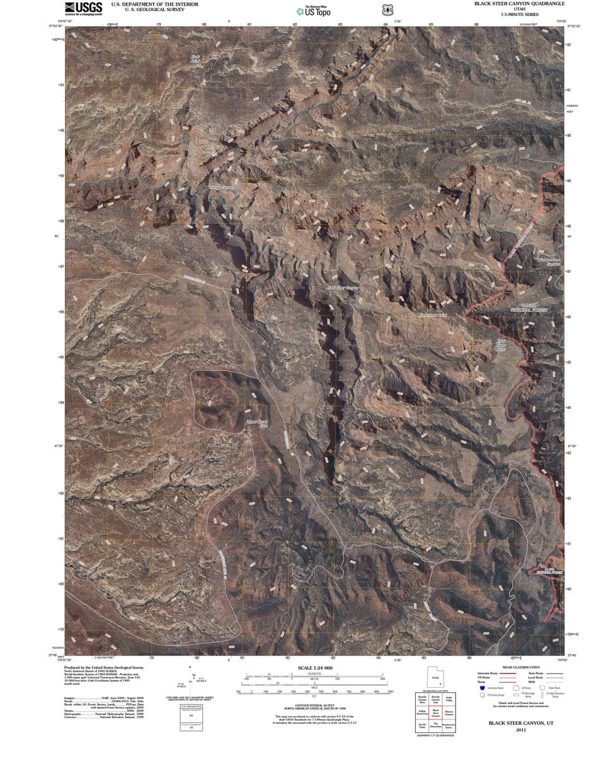 2011 Black Steer Canyon, UT - Utah - USGS Topographic Map