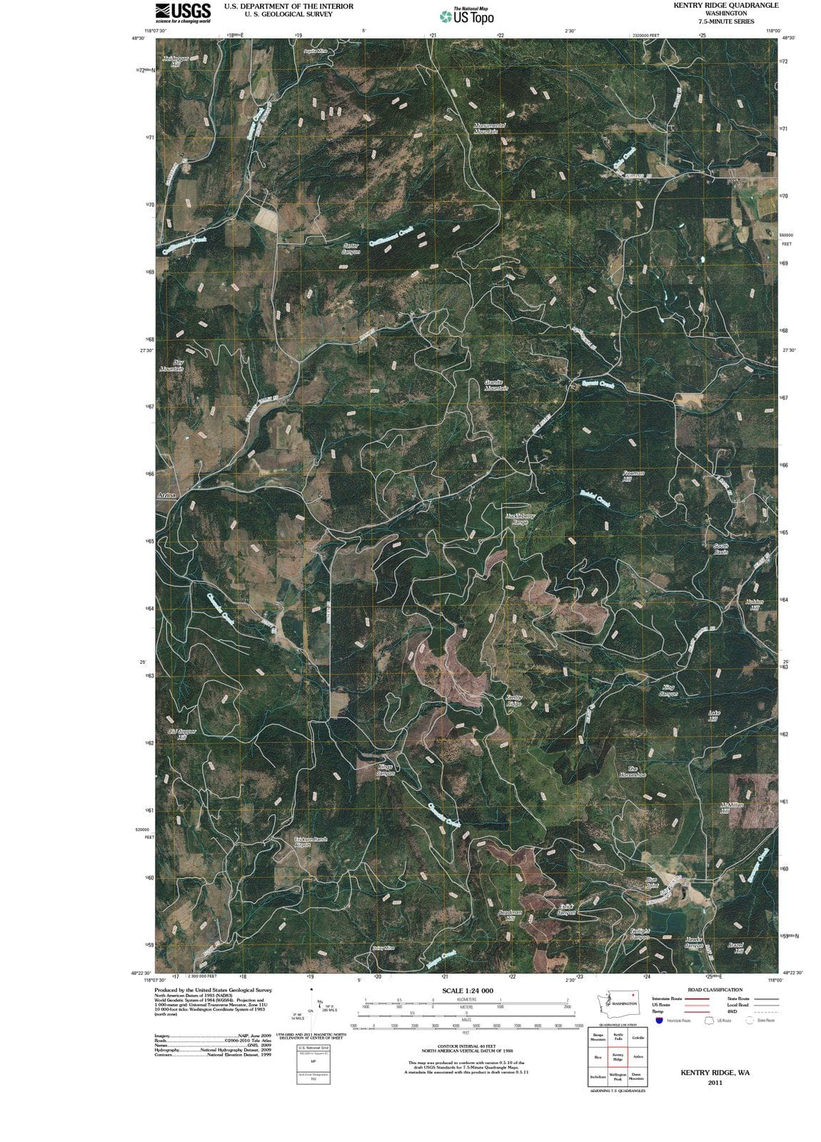 2011 Kentry Ridge, WA - Washington - USGS Topographic Map