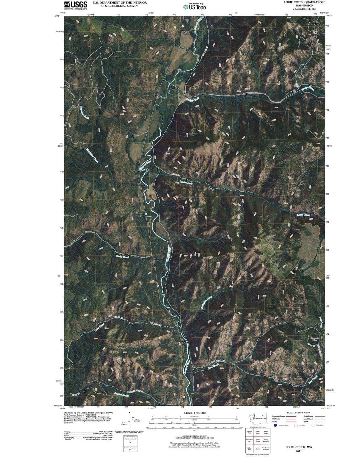 2011 Louie Creek, WA - Washington - USGS Topographic Map