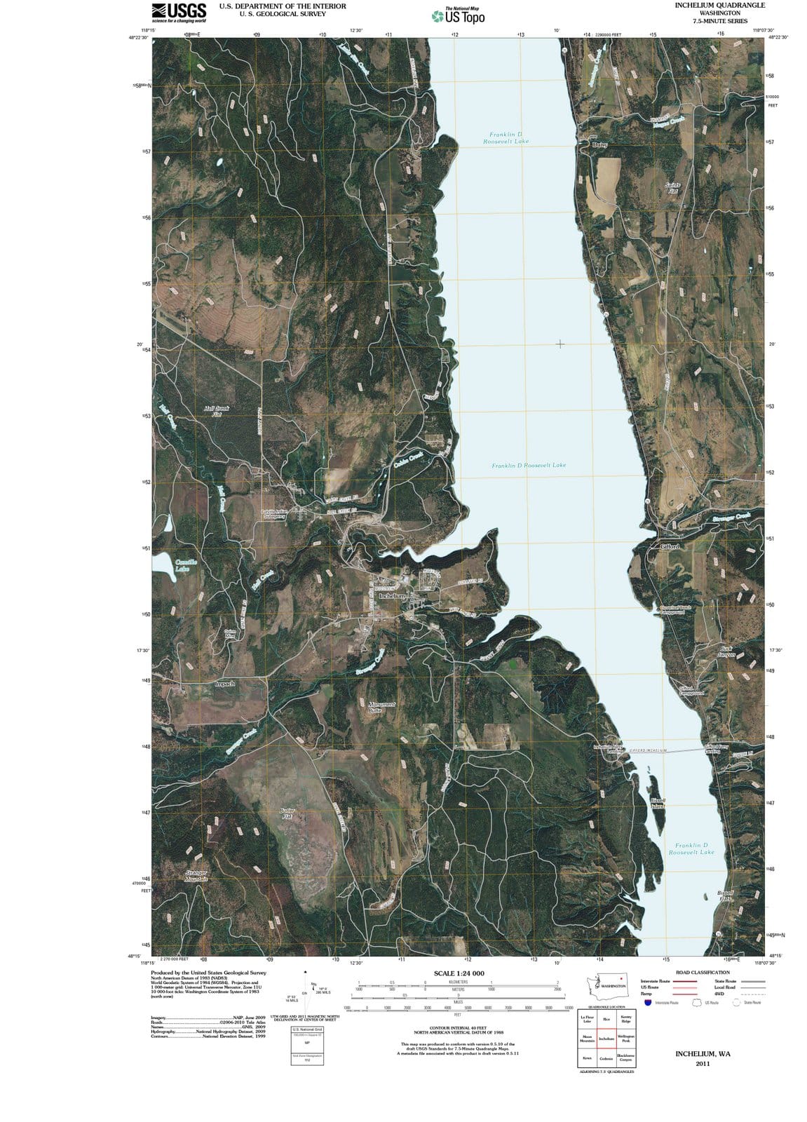 2011 Inchelium, WA - Washington - USGS Topographic Map