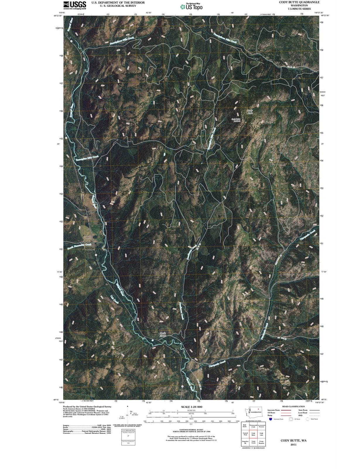 2011 Cody Butte, WA - Washington - USGS Topographic Map