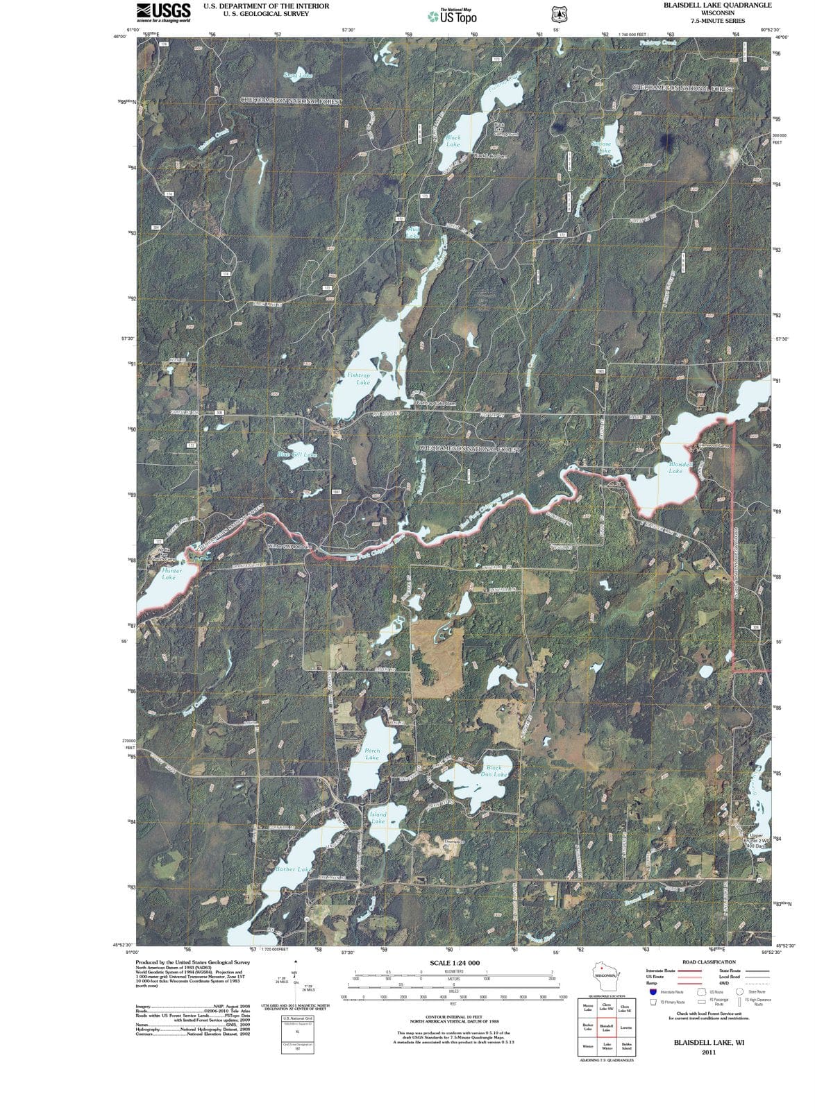 2011 Blaisdell Lake, WI - Wisconsin - USGS Topographic Map