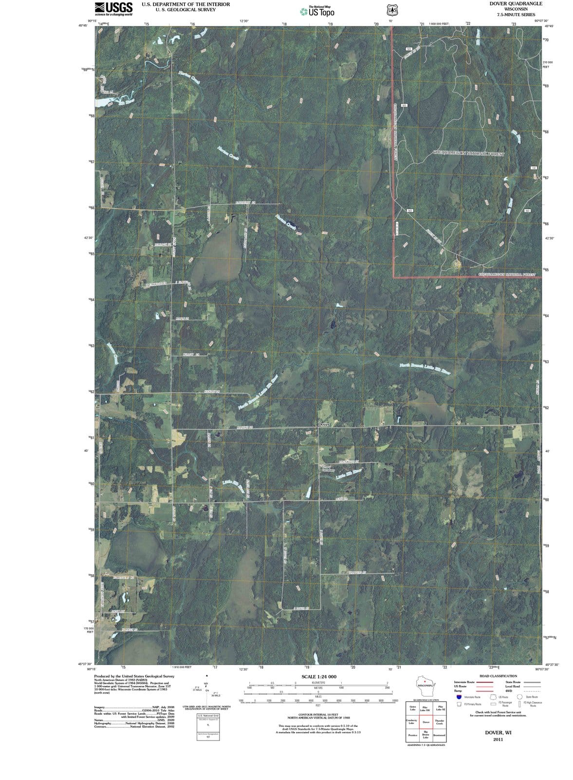 2011 Dover, WI - Wisconsin - USGS Topographic Map