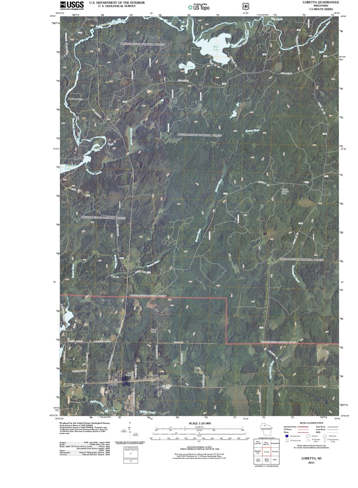 2011 Loretta, WI - Wisconsin - USGS Topographic Map