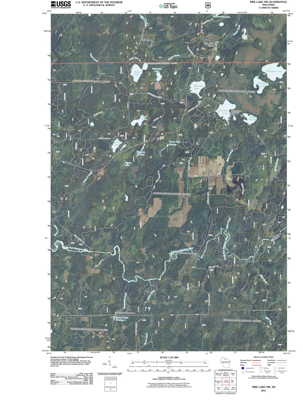 2011 Pike Lake, WI - Wisconsin - USGS Topographic Map v2