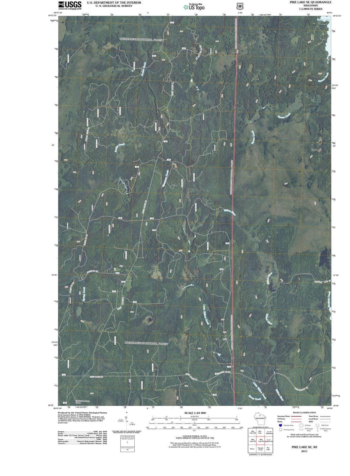 2011 Pike Lake, WI - Wisconsin - USGS Topographic Map v3