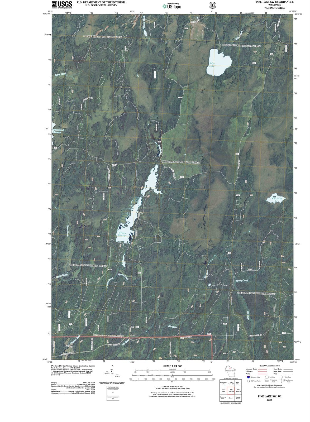 2011 Pike Lake, WI - Wisconsin - USGS Topographic Map v4