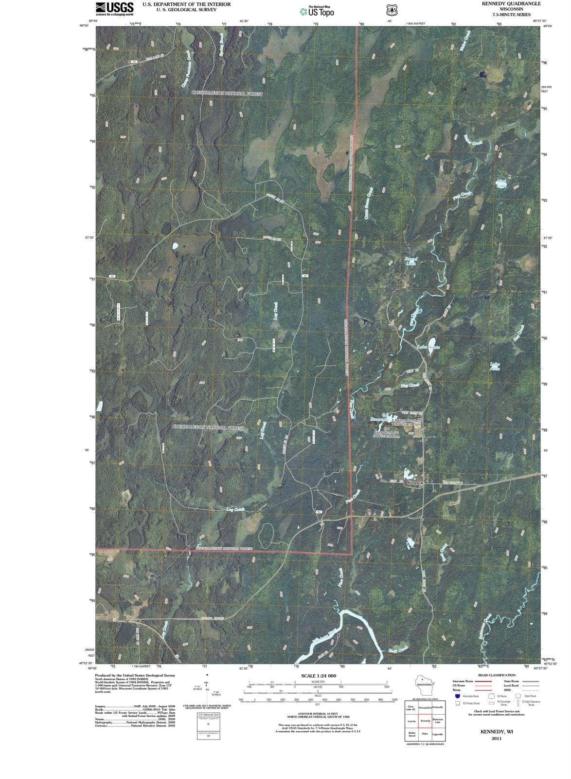 2011 Kennedy, WI - Wisconsin - USGS Topographic Map