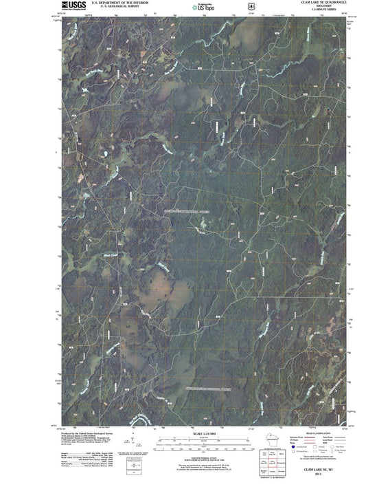 2011 Clam Lake, WI - Wisconsin - USGS Topographic Map v3